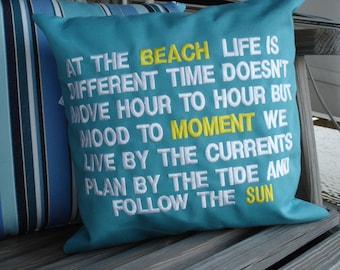 FOLLOW THE SUN Pillow Cover | Sunbrella Indoor Outdoor Pillow | Beach Pillow | Boat Pillow | Coastal Decor