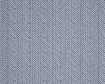 Sunbrella Posh Sapphire Pillow Cover: Blue Herringbone Indoor Outdoor