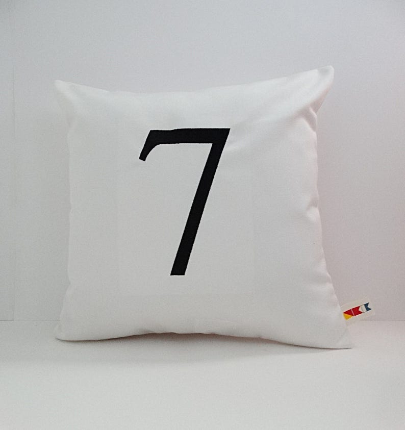 Pillow Cover HOUSE NUMBER PILLOW Sunbrella Outdoor Pillow Etsy