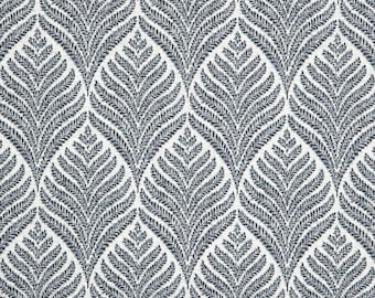 Sunbrella Linnaeus Indigo 146101-0001 Pillow Cover: Blue Leaf Patterned Indoor Outdoor Decor