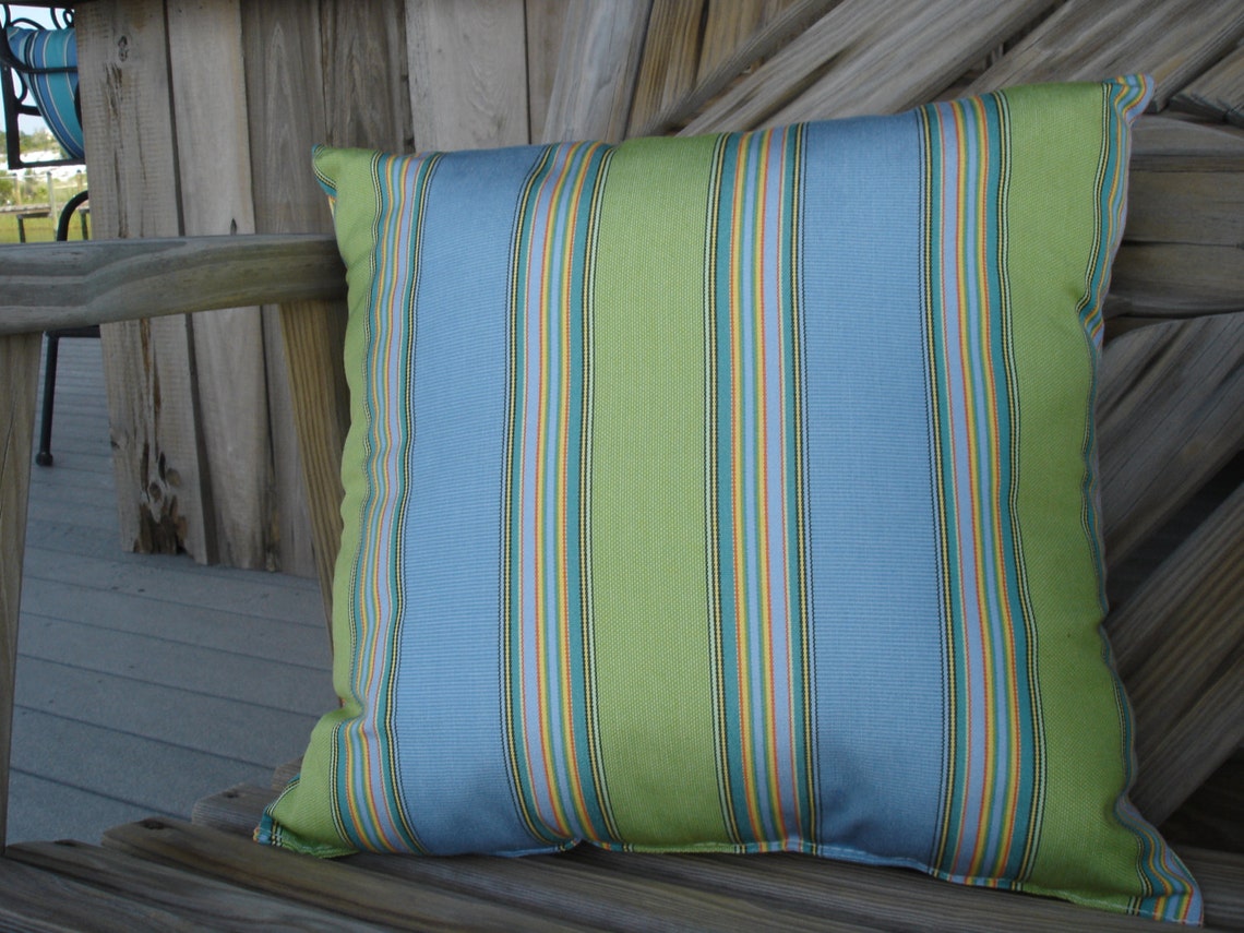 Sunbrella Indoor/Outdoor Pillow Cover Sunbrella Striped Etsy