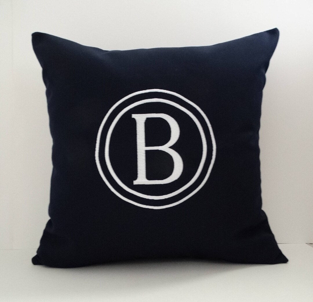 MONOGRAMMED INITIAL PILLOW Cover Sunbrella Indoor Outdoor Etsy