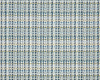 Sunbrella Principle Lagoon Pillow Cover: Blue Green Plaid Indoor Outdoor Accent