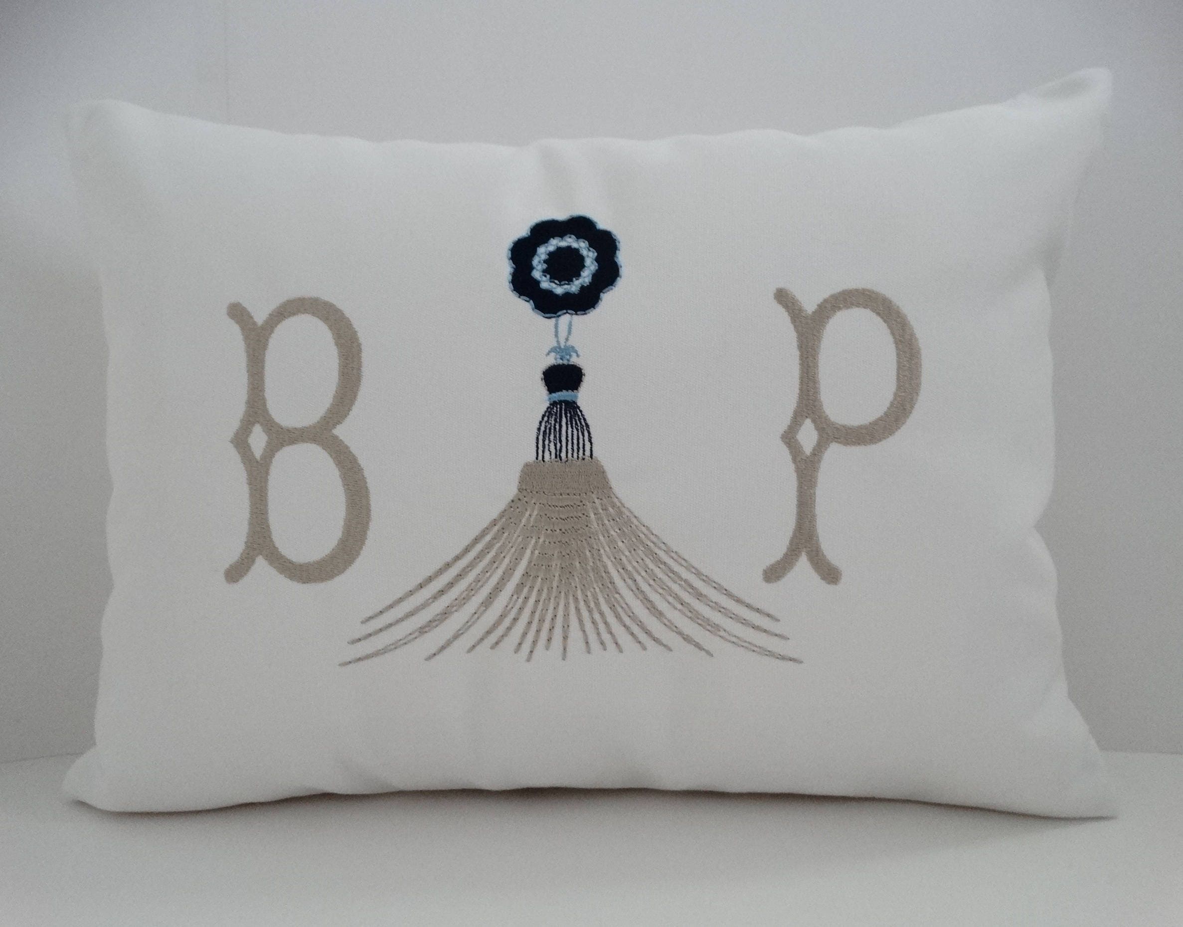 outdoor monogram pillows