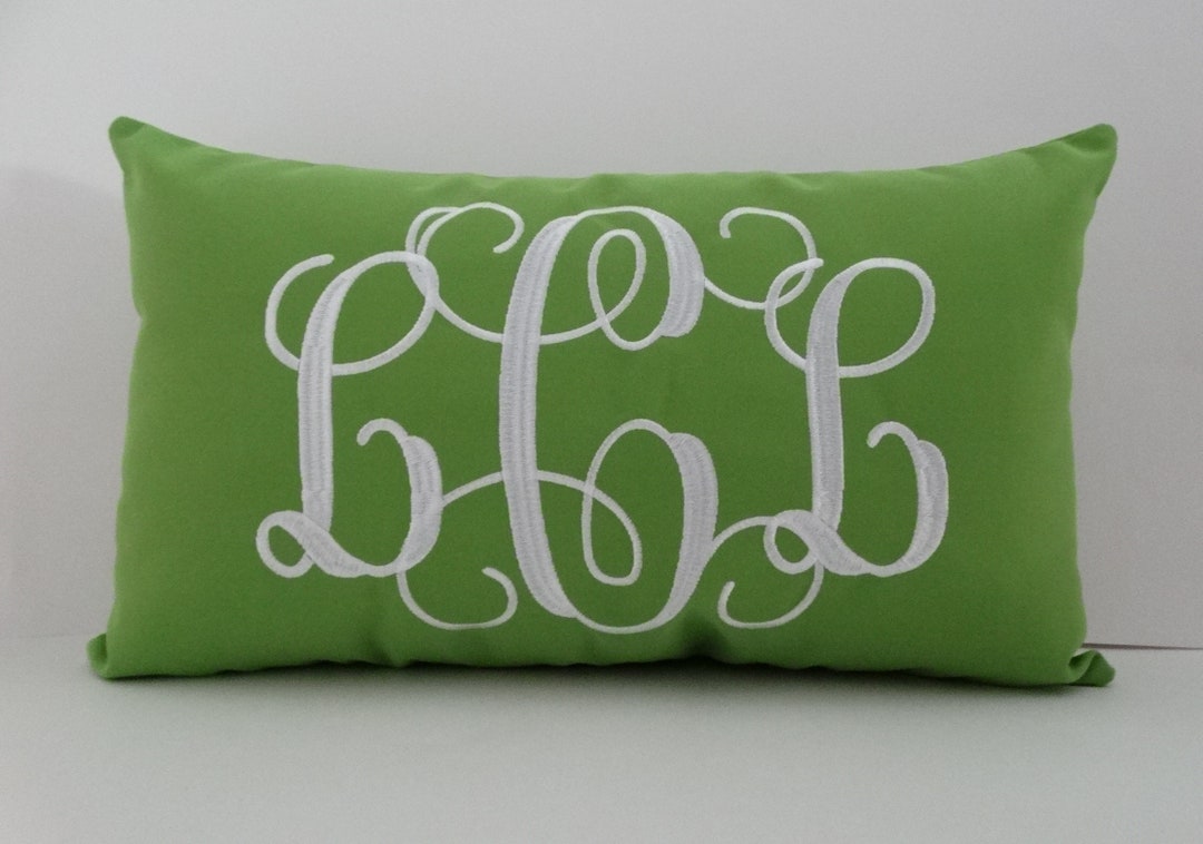 Interlocking Vine MONOGRAM PILLOW Sunbrella Mongrammed Pillow Initials