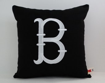 Embroidered Letter Pillow Cover | Monogrammed Pillow | Sunbrella Indoor Outdoor | Personalized Pillow Cover