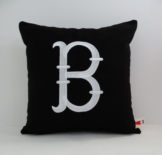 Embroidered Letter Pillow Cover Monogrammed Pillow Etsy