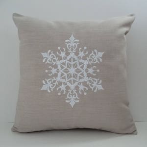 Christmas Snowflake Pillow Cover: Sunbrella Indoor Outdoor Decor