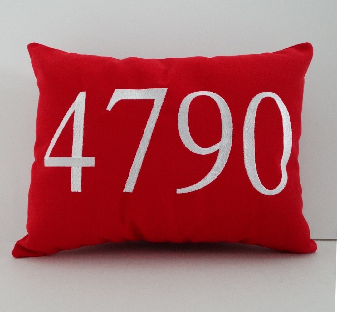 Home Address Pillow Cover Sunbrella Pillow Street Address Pillow Zip