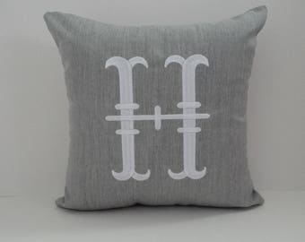 Monogrammed Pillow Cover | Initial Pillow | Sunbrella Indoor Outdoor | Monogram Letter Pillow Cover