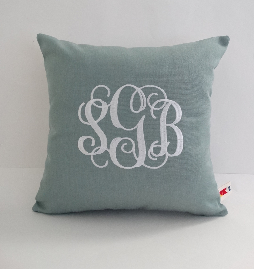 Monogrammed Pillow Cover Vine Monogram Pillow Monogrammed Bed Sham