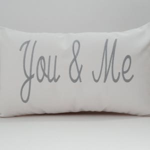Embroidered &#39;You & Me&#39; Pillow Cover: Sunbrella Decorative Throw
