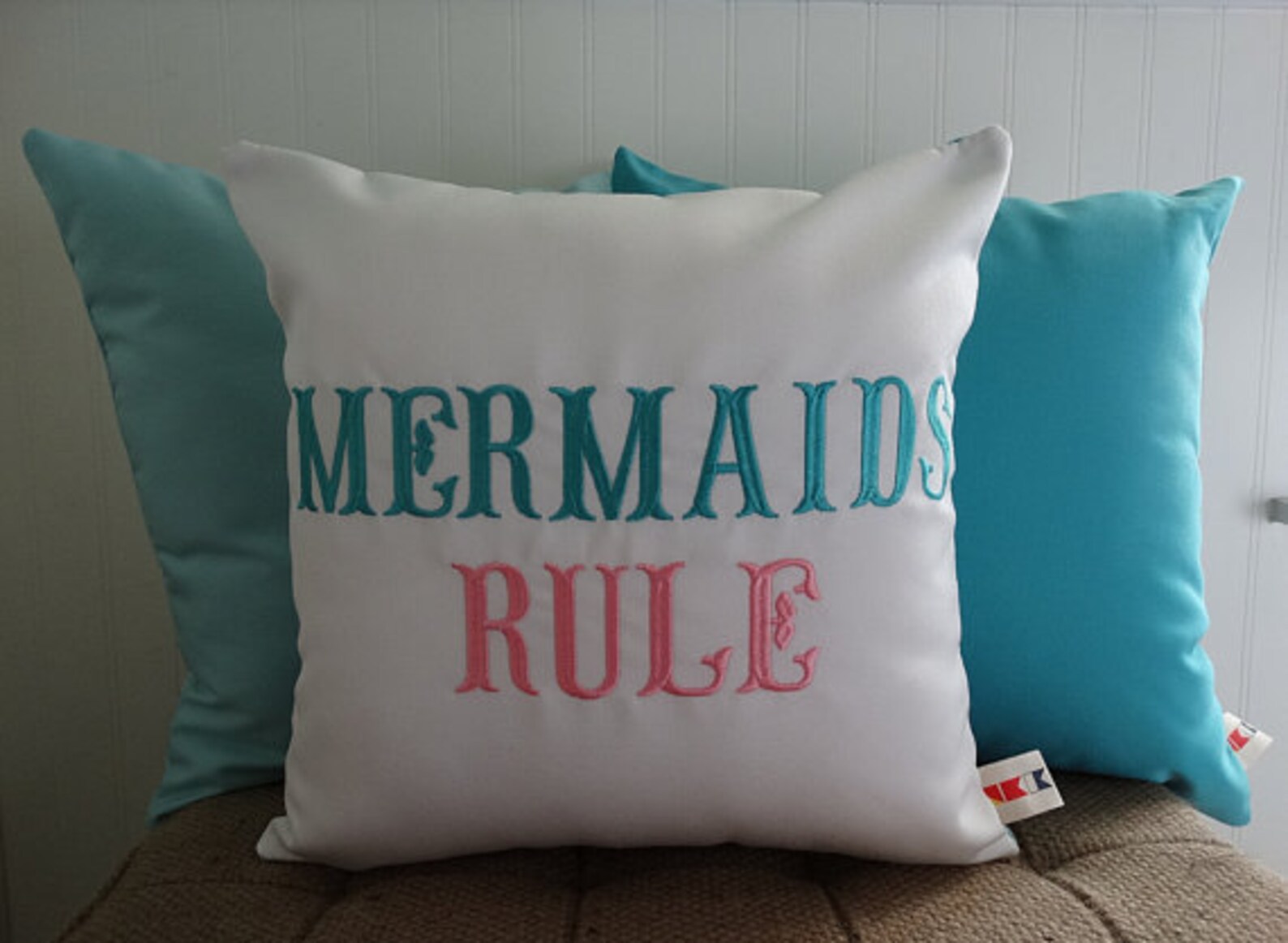 Mermaid Pillow Cover 12 X 20 A MERMAID SLEEPS HERE Etsy