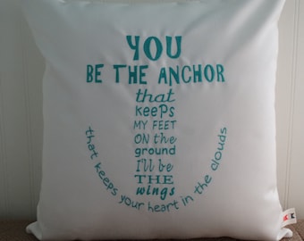 Anchor Friendship Pillow Cover | Sunbrella Boat Decor, 18x18