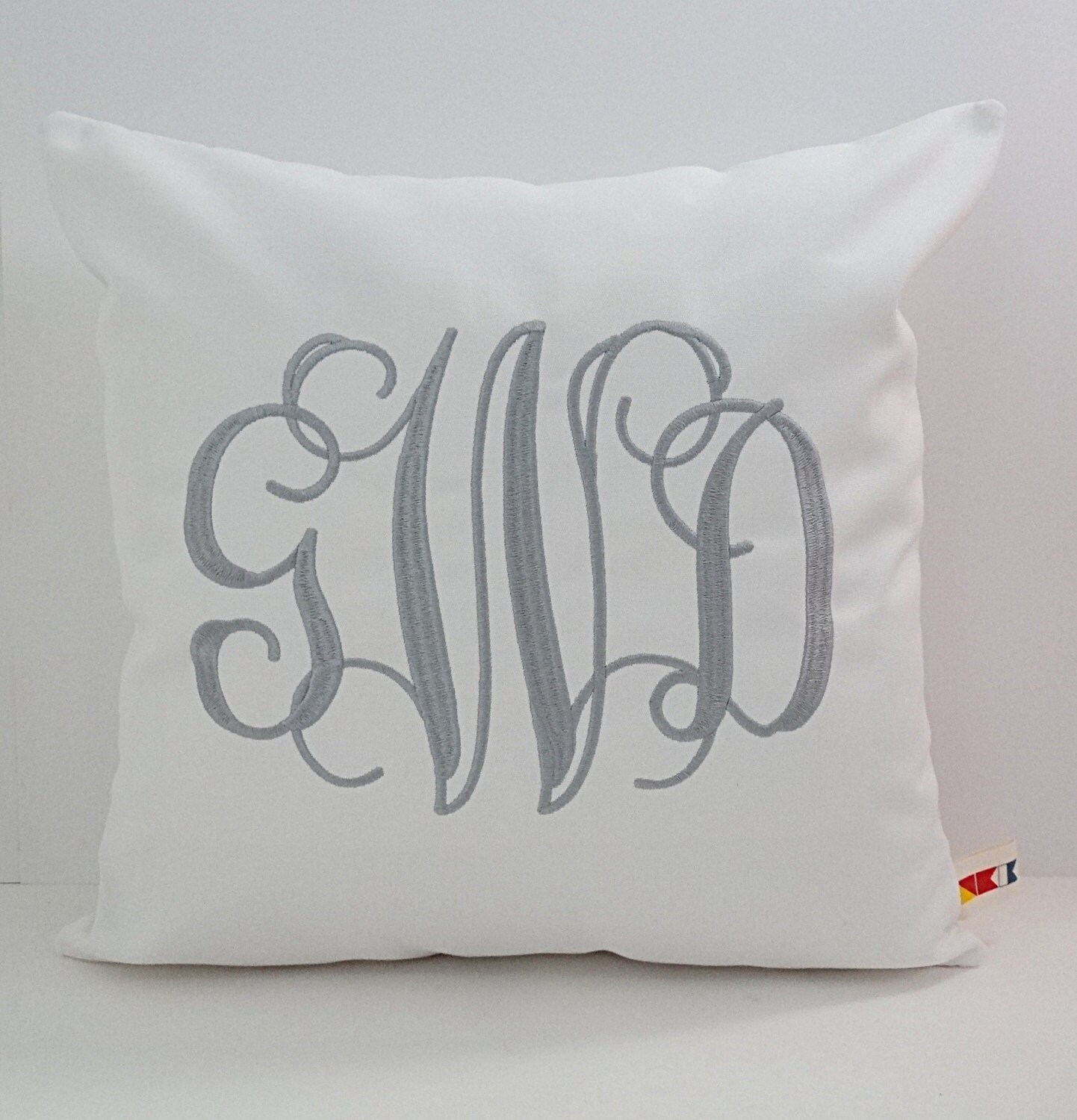 outdoor monogram pillows
