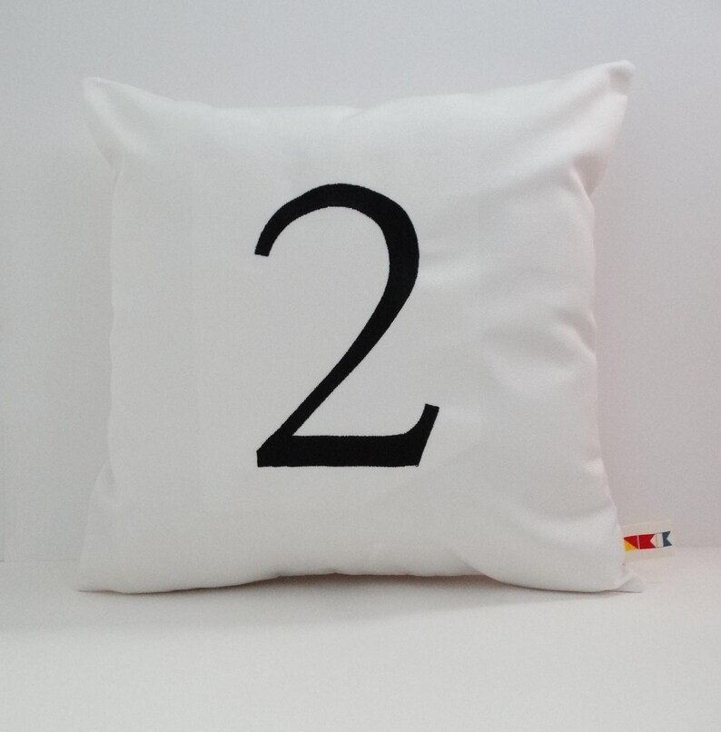 Pillow Cover HOUSE NUMBER PILLOW Sunbrella Outdoor Pillow Etsy