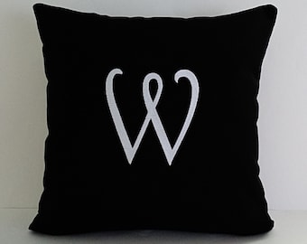 Monogrammed Initial Pillow Cover | Sunbrella Indoor Outdoor | Personalized Pillow Cover