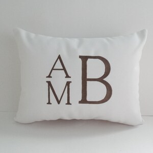 Embroidered Sunbrella Monogram Pillow Cover: Personalized Initial Throw Pillow