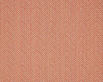 Sunbrella Posh Coral Pillow Cover: Herringbone Indoor Outdoor Accent