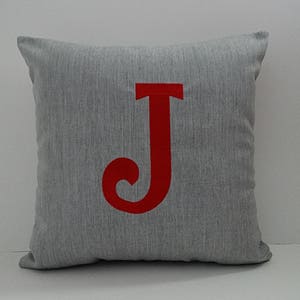 Monogrammed Initial Pillow Cover | Sunbrella Indoor Outdoor | Embroidered Letter Pillow | Custom Monogram Pillow Cover
