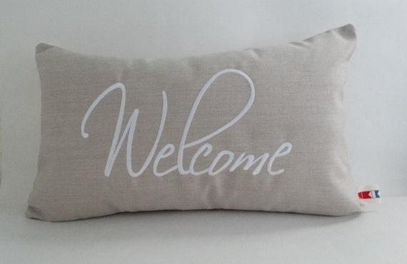 welcome throw pillow