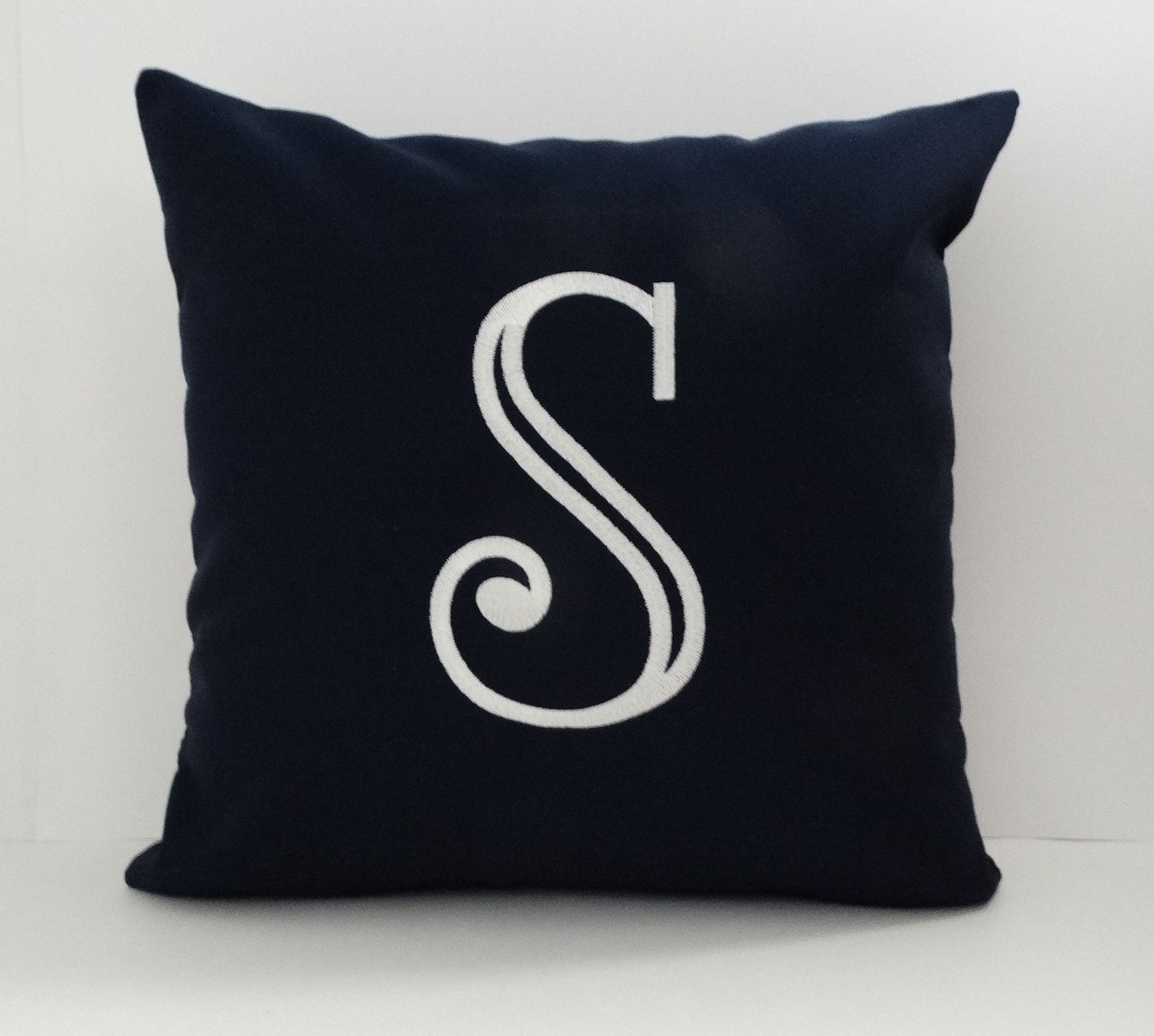 Monogram Letter Pillow Cover Initial Pillow Monogrammed Etsy
