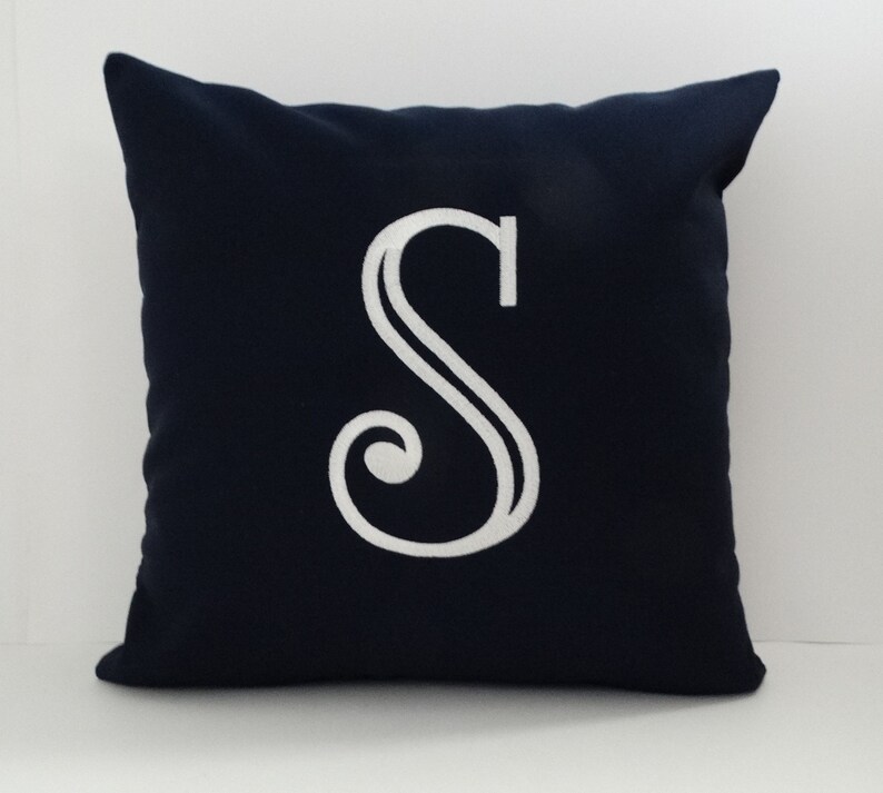 Monogram Letter Pillow Cover Initial Pillow Monogrammed Etsy