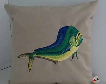 DOLPHIN FISH Pillow | Sunbrella Pillow | Boat Pillow | Boating | Fish Pillow | Coastal Decor | Pool Pillow | Beach Pillow | Pillow Cover