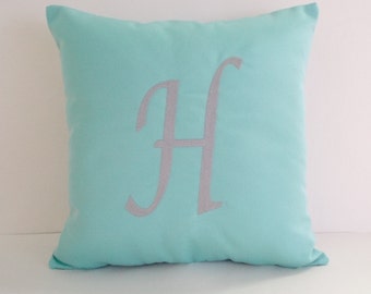 Monogram Pillow Cover | Sunbrella Indoor Outdoor Pillow | Letter Pillow | Initial Pillow | Embroidered Pillow Cover