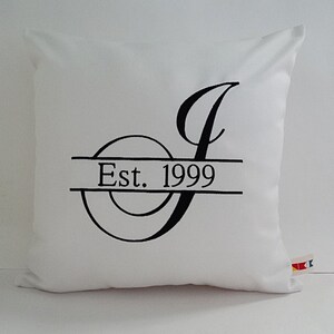 Sunbrella Established Wedding Date Pillow Cover | Monogram Pillow Cover | Wedding Gift | Anniversary Gift