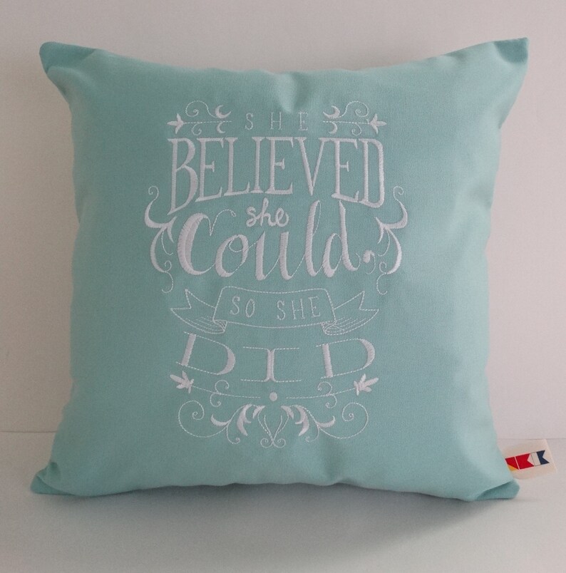 She Believed She Could so She Did Pillow Cover Custom Pillow Etsy