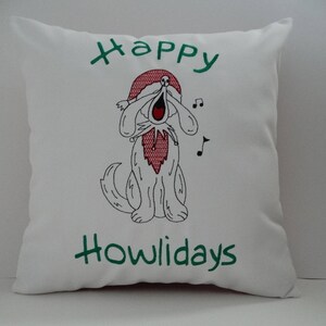 Christmas Pillow Cover | Christmas Decor | Sunbrella Indoor Outdoor | Holiday Throw Pillow | Holiday decor | Dog Lover Gift | oba canvas co.