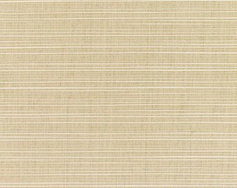 May include: A close-up of a beige woven fabric with a subtle striped pattern. The fabric has a natural, textured look and feel.