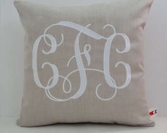 Interlocking Vine Monogram Pillow Cover | Monogrammed Pillow | Personalized Pillow Cover | Wedding Monogram | Monogrammed Gift