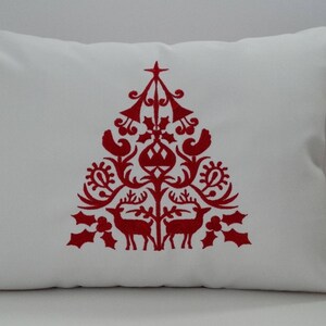 Scandinavian Christmas Pillow Cover: Sunbrella Red & White Holiday Decor