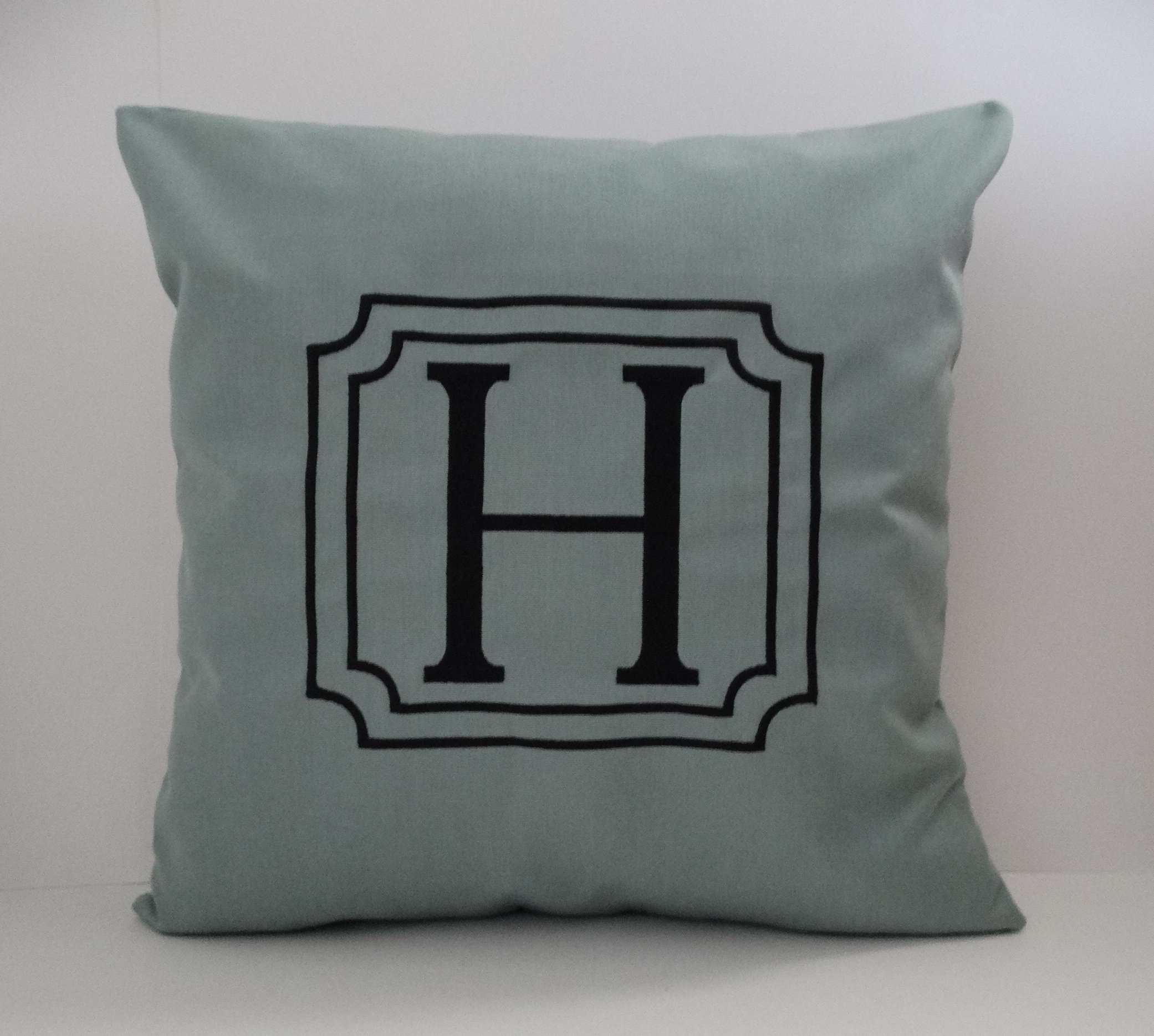 Monogrammed Initial Pillow Cover Sunbrella Pillow Etsy
