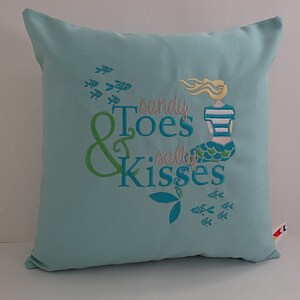 Mermaid Pillow Cover: Sunbrella Indoor Outdoor Coastal Decor