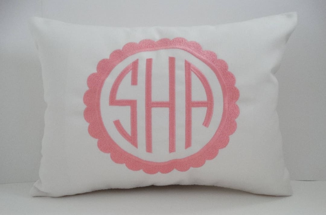 Custom Monogrammed Pillow Cover Monogram Baby Pillow Keepsake Pillow