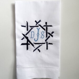 Monogrammed Tea Towel | Chinoiserie Monogram | Embroidered Towel | Personalized Tea Towel | Hostess Gift | Housewarming Gift | Guest Towel
