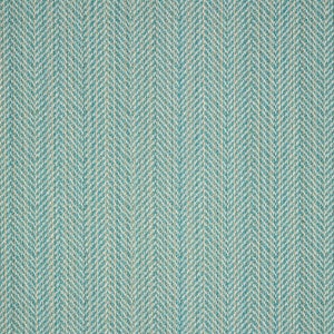 May include: A close-up of a teal and white herringbone patterned fabric. The fabric has a subtle texture and a woven appearance.