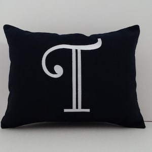 Monogrammed Pillow Cover: Embroidered Initial, Sunbrella Indoor Outdoor