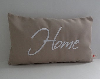 HOME Pillow Cover | Greeting Pillow | Lumbar Pillow With Words | Sunbrella Indoor Outdoor Pillow | Porch Pillow | Welcome Home Pillow