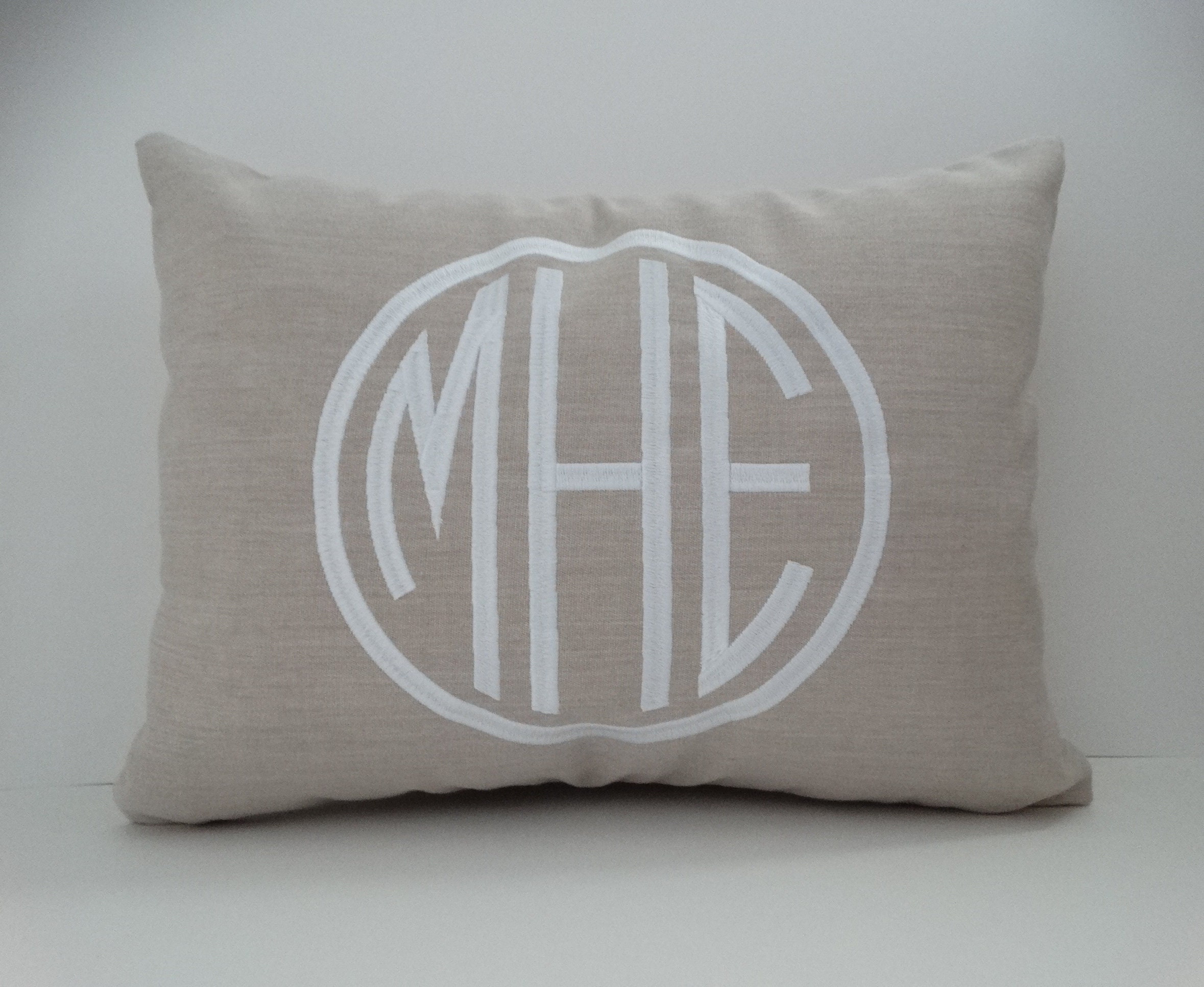 Monogrammed Throw Pillow Initials Pillow Custom Monogram Etsy