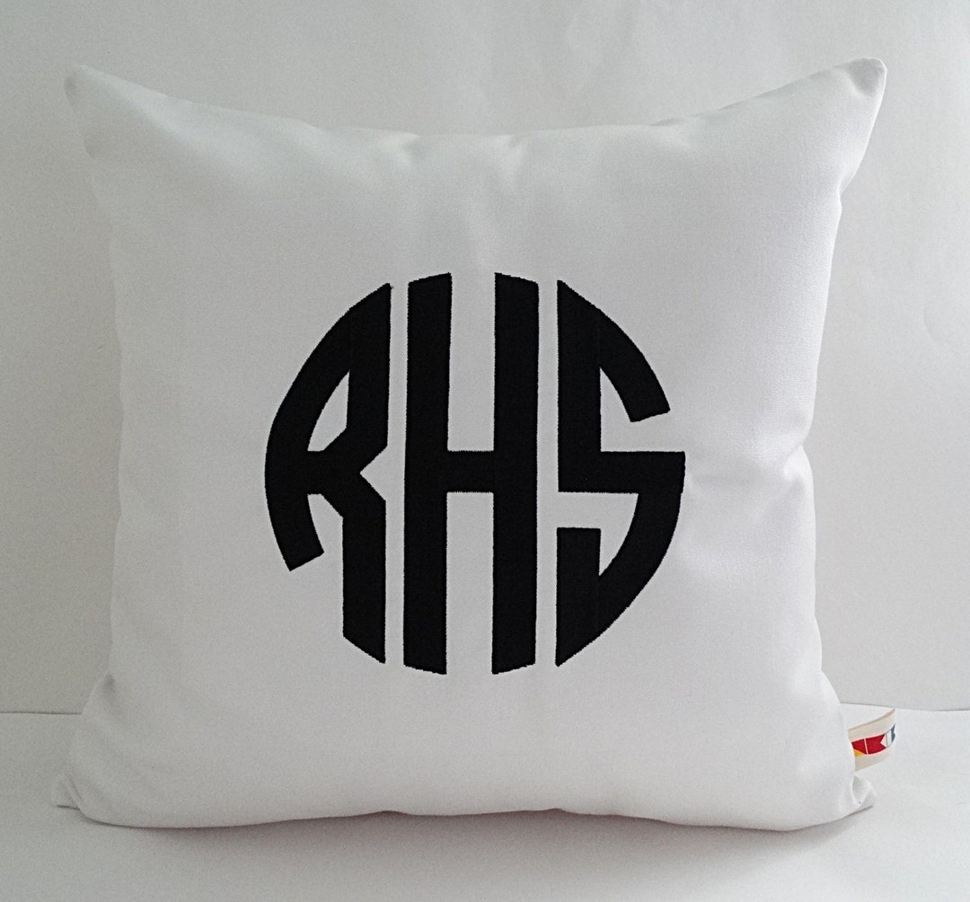 Sunbrella Monogrammed Pillow Cover Initials Pillow Personalized
