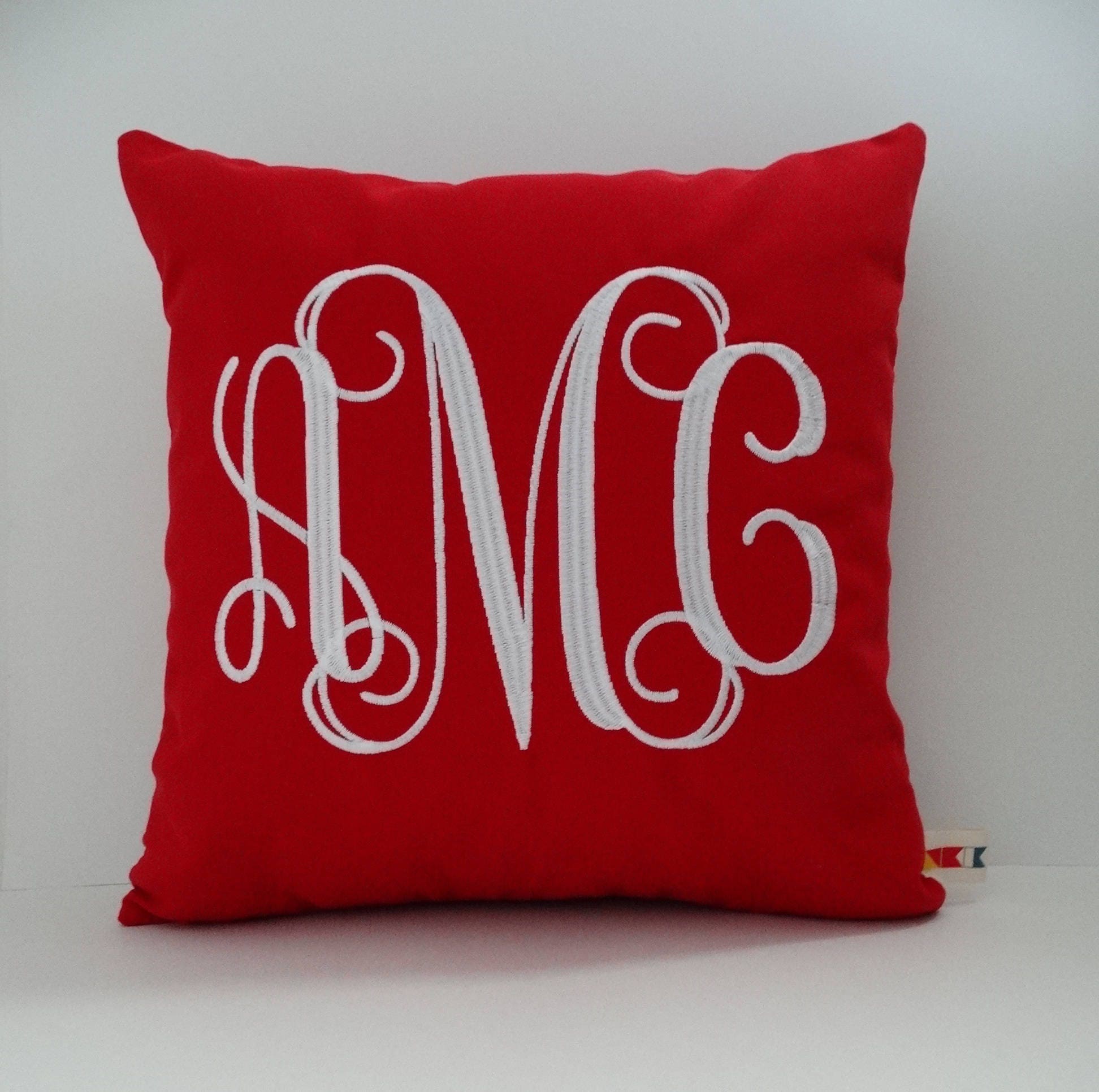 Decorative Monogram Pillow Throw Pillows Custom Monogram Etsy