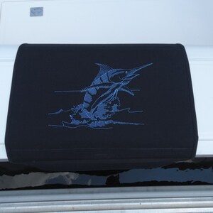 Sunbrella Gunwale Gunwale Cover | Blue Marlin Boat Mat | Boat Boarding Mat | Custom Boat Mat | Marine Mat | Custom Marine Boarding Mat