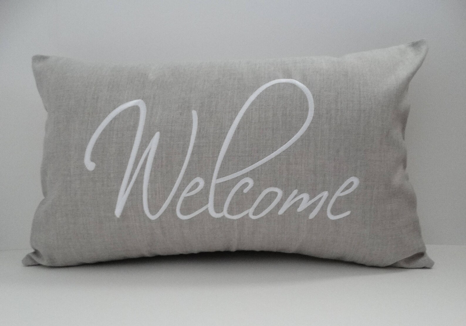 Embroidered Pillow Greeting Pillow Sunbrella Etsy