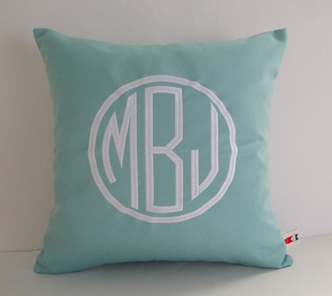 Monogrammed Throw Pillow Initials Pillow Custom Monogram Pillow