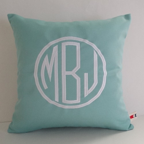 Monogrammed Throw Pillow Initials Pillow Custom Monogram Etsy