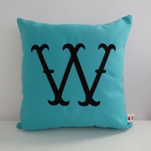 Monogrammed Aruba Sunbrella Pillow Cover: Custom Initial Pillow